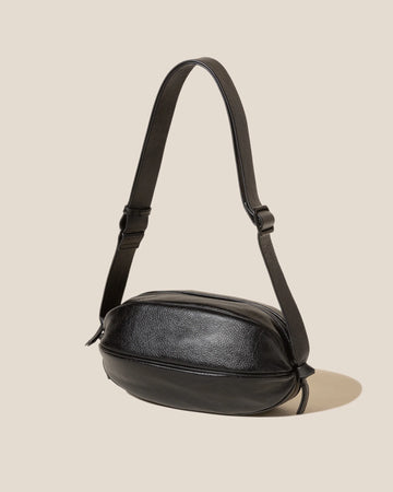 Knotted Ruched Leather Shoulder Crossbody Bag